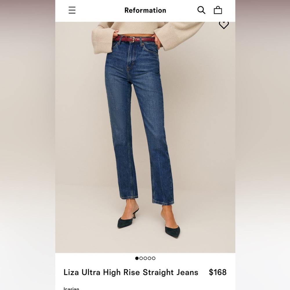 Reformation Liza Ultra High Rise Straight Jeans